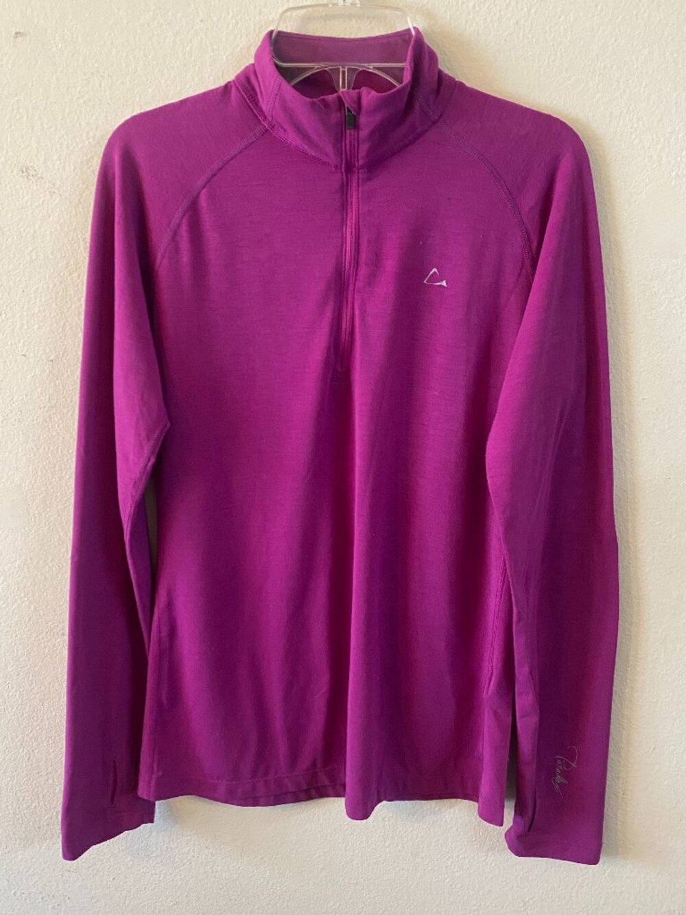 PARADOX MERINO BLEND SMALL PURPLE/PINK LONG-SLEEVE QUARTER-ZIP ATHLETIC PULLOVER